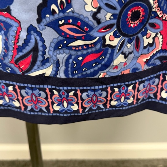 NWT Talbots Faux Wrap Dress Plus 2X Blue Pink Paisley Floral Knee Length Stretch - Picture 5 of 12